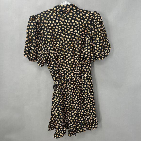 7. WeWoreWhat Wrap Mini Dress Womens XL Ditsy Daisies Cottagecore Glam Chic - Picture 3 of 6